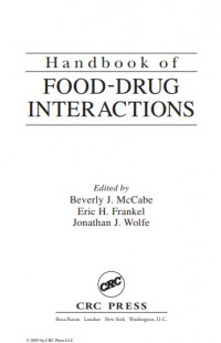 Handbook of FOOD-DRUG INTERACTIONS