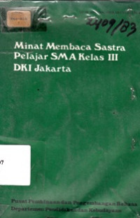 Minat Membaca Sastra Pelajar SMA Kelas III DKI Jakarta