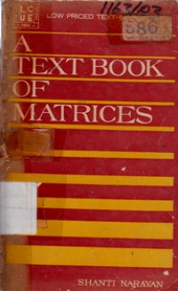 A Text Book Of Matrices