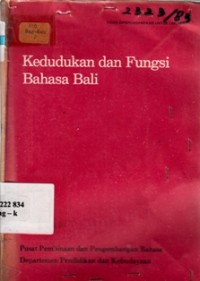 Kedudukan dan Fungsi Bahasa Bali