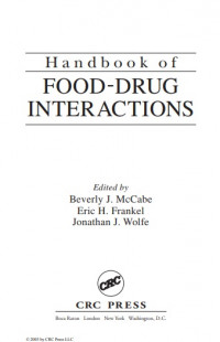 Image of Handbook of FOOD-DRUG INTERACTIONS