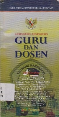 UNDANG-UNDANG GURU DAN DOSEN