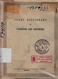 Pears Dictionary of Synonyms And Antonyms